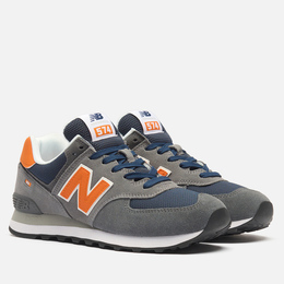New Balance: Серые кроссовки 