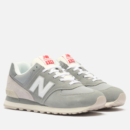 New Balance: Серые кроссовки 