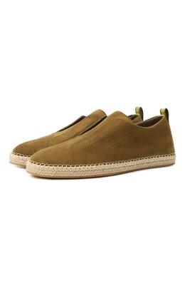 Santoni: Мокасины  Cleanic цвета хаки