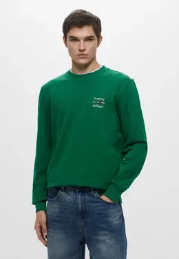 Tommy Hilfiger: Зелёный свитшот 