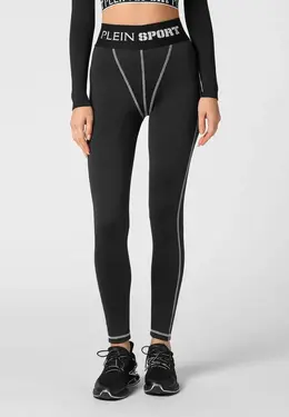 Plein Sport: Чёрные легинсы 