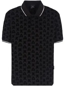 Armani Exchange: Чёрное поло 