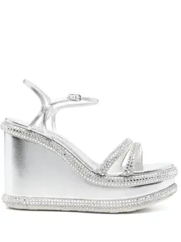 Casadei: Серебристые сандалии 