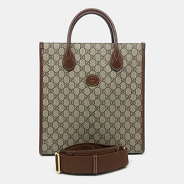 Gucci: Коричневая сумка-шоппер  Interlocking G
