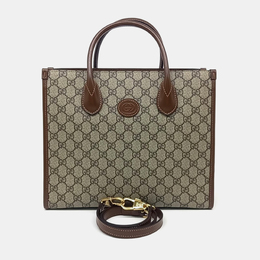 Gucci: Коричневая сумка-шоппер  GG