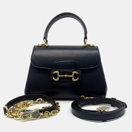 Gucci: Чёрная сумка  Horsebit 1955