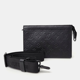 Louis Vuitton: Чёрная сумка через плечо 
