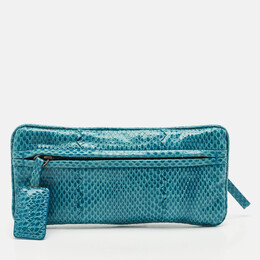 Bottega Veneta: Голубой клатч 