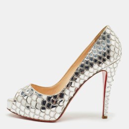 Christian Louboutin: Серебристые босоножки 