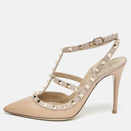 Valentino: Бежевые туфли  Rockstud