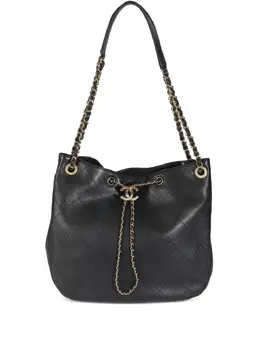 CHANEL Pre-Owned: Чёрная сумка-шоппер 