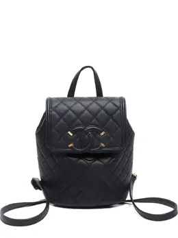 CHANEL Pre-Owned: Чёрный рюкзак 