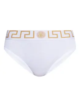 Versace: Белые трусы  Greca