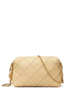Tory Burch: Бежевая сумка  Fleming