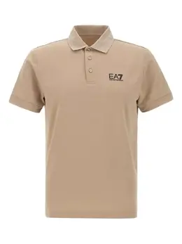 Ea7 Emporio Armani: Бежевое поло 