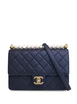 CHANEL Pre-Owned: Голубая сумка через плечо 