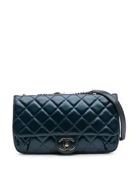 CHANEL Pre-Owned: Голубая сумка через плечо 