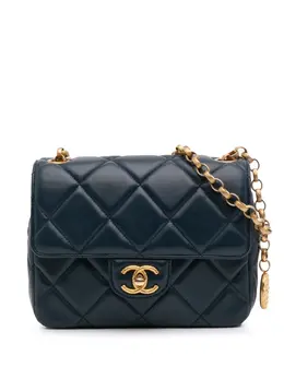 CHANEL Pre-Owned: Голубая сумка через плечо 
