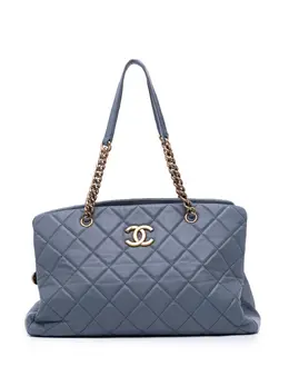 CHANEL Pre-Owned: Голубая сумка-шоппер 