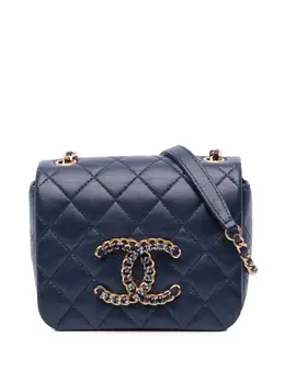 CHANEL Pre-Owned: Голубая сумка через плечо 