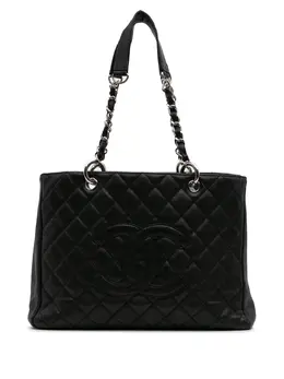 CHANEL Pre-Owned: Чёрная сумка-шоппер 