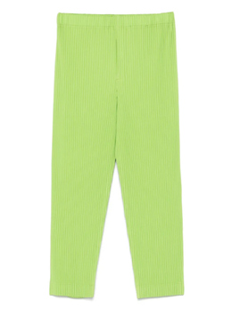 Homme Plissé Issey Miyake: Зелёные брюки 