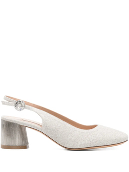 Casadei: Серебристые туфли 