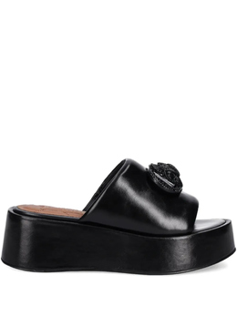 Kurt Geiger London: Чёрные шлёпанцы 