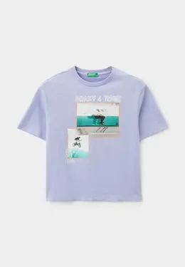 United Colors of Benetton: Фиолетовая футболка 