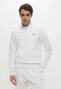 Lacoste: Белая толстовка 