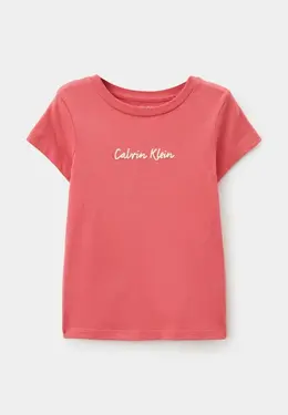Calvin Klein Jeans: Розовая футболка 