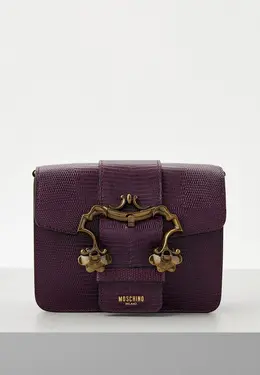 Moschino: Фиолетовая сумка 