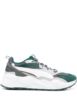 PUMA: Зелёные кроссовки  RS-X