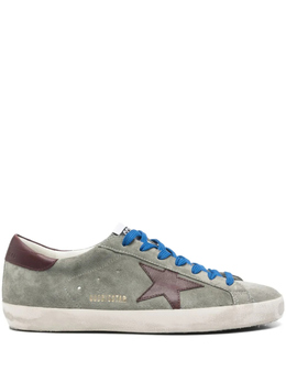 Golden Goose: Зелёные кроссовки  Super Star