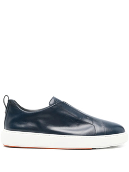 Santoni: Синие кроссовки 