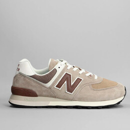 New Balance: Бежевые кроссовки  574