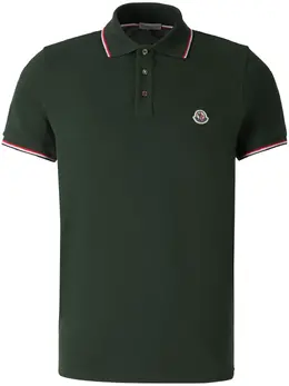 Moncler: Зелёное поло 