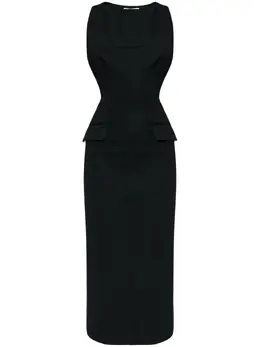 Sportmax: Чёрное платье 