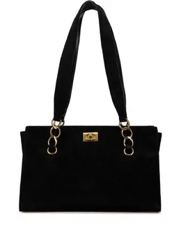 CHANEL Pre-Owned: Чёрная сумка-шоппер 