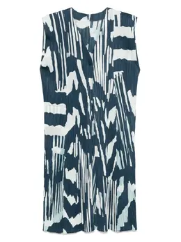 Pleats Please Issey Miyake: Голубая майка 