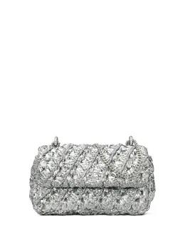Tory Burch: Серебристая сумка  Kira