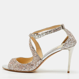 Jimmy Choo: Серебристые сандалии 