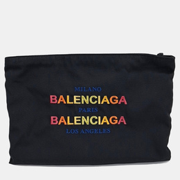 Balenciaga: Чёрный клатч 
