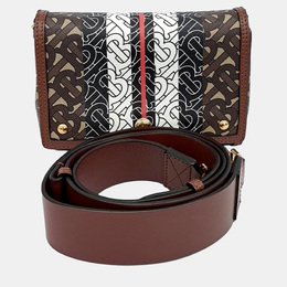 Burberry: Коричневая сумка через плечо  Monogram