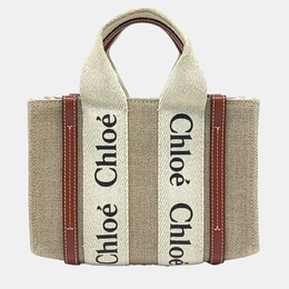Chloe: Бежевая сумка  Woody Mini