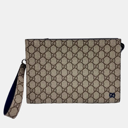 Gucci: Бежевый клатч  GG
