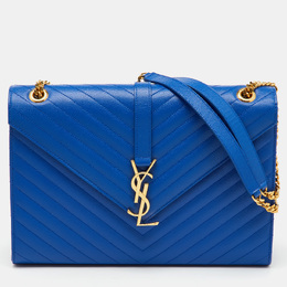 Saint Laurent Paris: Голубая сумка  Monogram Envelope
