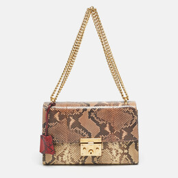Gucci: Бежевая сумка  Padlock