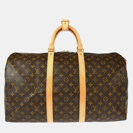 Louis Vuitton: Коричневая сумка  Keepall 50