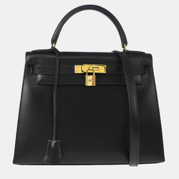 Hermes: Чёрная сумка  Kelly 28